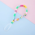 Colorful handmade phone lanyard with LOVE beads, fruit slices and clay flower charms - Colorful Polymer Clay Fruit Style (1#)