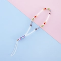 Cinturino per telefono fatto a mano con perle colorate e cubi con lettere LOVE - Stile Lettera in Cristallo Multicolore (7#)