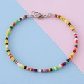 Multicolor beaded bracelet with vibrant seed beads and silver lobster clasp detail - Rainbow Mix (2#)