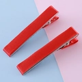 Zwei rote Haarklammern aus Satin mit hochwertigem Polyestergewebe für DIY Haarschmuck - Rot