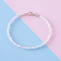 Chic multi-layer beaded phone chain with white and pink rice beads and silver lobster clasp - Pink And White (3#)
