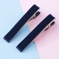 Paar marineblaue Satin-Haarspangen mit 6cm Metallbasis für DIY-Haarschmuck und Dekorationen - Dunkelblau