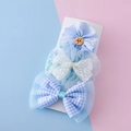 Set da 3 pezzi di fermagli per capelli per bambine in azzurro con fiocchi in tulle - Blu