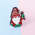 Cartoon Christmas Santa Claus soft rubber ring with striped hat and candy cane design - Santa Claus Type 1
