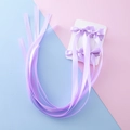 Barrettes à cheveux nœud violet clair avec longs rubans pour filles sur carte support - Violet