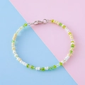 Bracelet multicouche en perles colorées fait main avec fermoir mousqueton argenté élégant - Frais Multicolore (7#)