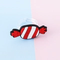 Cute kids candy shaped cartoon ring with colorful silicone topping on clear resin band - Candy