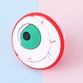 Anello di Halloween a forma di bulbo oculare con cornice rossa e iride verde - Occhio Divertente
