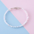 Bracelet multicouche en perles blanc laiteux et roses avec un fermoir mousqueton argenté élégant - Rose Magique Et Blanc (8#)