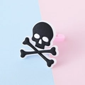 Anello in PVC con scheletro e ossa a fumetto con fascia rosa flessibile per bambini - Modello Teschio 1
