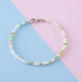 Chaîne de téléphone faite main avec perles pastel et fermoir mousqueton argenté - Vert Jaune Blanc (9#)