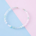 Charming handmade beaded chain accessory with pastel colorful acrylic beads and metal hooks - Pink and Blue Mix (3#)
