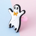 Anello fantasma di Halloween con fiocco arancione e fascia rosa in morbido PVC - Fantasma Stile 1