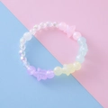 Charmant bracelet de perles pastel pour enfants avec nœuds roses et étoiles colorées - Multicolore