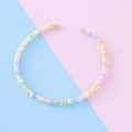 Fashionable macaron colored seed bead necklace with handmade beads and metal clasp - Candy Color (8#)