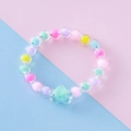 Linda pulsera con dije de corazón y cuentas de acrílico de colores pastel - Corazón Verde