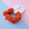Chouchou à paillettes rouges sur carte blanche pour Halloween et coiffures de fête - Style à Paillettes Rouges