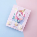 Pink unicorn pendant necklace and earring set on a decorative display card - Pink Unicorn Set (独角兽#1)