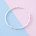 Handmade beaded bracelet with pastel pink and cream beads and silver metal clasps - Light Pink and Cream (10#)