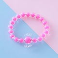Pulsera infantil de cuentas rosas con colgante de caramelo en acrílico brillante - Caramelo Rosa Rojo