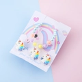 Kids jewelry set featuring light blue beaded unicorn bracelet and matching resin clips - Sky Blue Unicorn Bracelet Hair Clip (独角兽#4)