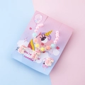Set gioielli bimba con perle rosa, bracciale con unicorno e graziose clip in resina - Molletta per capelli unicorno rosa viola da sogno (Unicorno #5)