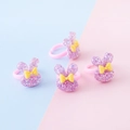Anelli regolabili per bambini in resina a forma di coniglio viola glitterato - Stile Coniglio Viola