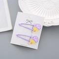 Joli lot de barrettes à cheveux glace violette pour filles sur carte blanche - Style Esquimau Violet / Glace à l'eau