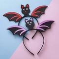 Halloween bat wing headbands with glitter cat eyes in red and purple 2-piece set - Custom Style (Customizable Color)