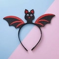 Cerchietto di Halloween con pipistrello e glitter rossi per feste di bambini - Rosso