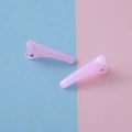 Set of two translucent pink 3.5cm jelly hair clips with metal springs on split background - Jelly Pink