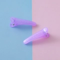Translucent pastel purple hair clip made of frosted jelly plastic with metal spring - Jelly Purple