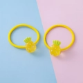 Elastic yellow hair ties with cute 3D resin pineapple charms for girls, set of two - Pineapple Style