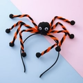 Cerchietto a ragno per Halloween con zampe in peluche nero e arancione e occhi mobili - Nero Rosso