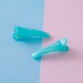 Paire de barrettes à cheveux translucides de 3,5 cm couleur cyan pour la coiffure enfant - Vert Lac Gelée