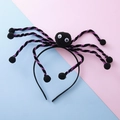 Cerchietto per capelli con ragno di Halloween con gambe a strisce viola su sfondo rosa - Nero Viola