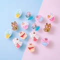 Lindos dijes de resina para zapatos con osos y helados en suaves colores macaron - Estilo de Postre Acrílico