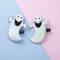 Ein Paar holografische Gespenster-Haarspangen für Mädchen zu Halloween-Partys - Geist-Haarklammer