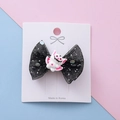 Fermaglio per capelli Halloween fiocco in rete glitter con pipistrello bianco - Stile Mostro Pipistrello