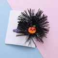 Halloween purple duckbill clip with black laser tassels and an orange pumpkin face - Pumpkin