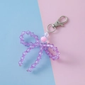 Colgante de lazo de cristal púrpura hecho a mano con perla rosa y cierre de langosta - Estilo Cuenta Facetada Púrpura