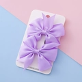 Paire de barrettes à nœuds en ruban gros-grain lilas sur support fait main - Violet