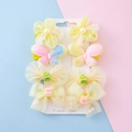 Lot de 8 barrettes à cheveux jaunes avec fleurs et papillons pour petites filles - Série Jaune