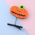 Cute Halloween pumpkin hair clip with felt pumpkin head and black metal spring clip - Basic Pumpkin Style