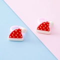 Adjustable pink resin ring with red Santa hat for kids Christmas accessory - Christmas Hat Style