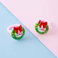 Cute kids Christmas wreath rings set with red bow and Merry Christmas text decor - Christmas Wreath Style