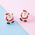 Adjustable kids resin rings set featuring cute Santa Claus figures for Christmas - Santa Claus Style