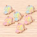 Set van zes kleurrijke vlinder emaille bedeltjes in goud metaal voor DIY sieraden - 10 Stuks Verpakking / Meerkleurig