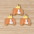 Detalle de dijes de perro de aleación dorada con esmalte colorido para joyería DIY - Príncipe Cachorro