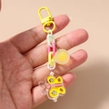 Detail of colorful butterfly keychain with thick chain and frosted round ball pendant - Round Ball Butterfly